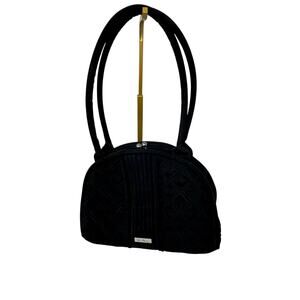 Vera Bradley Handbag Medium Shoulder Black Silver Fabric Design Double Handles